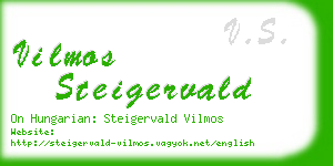 vilmos steigervald business card